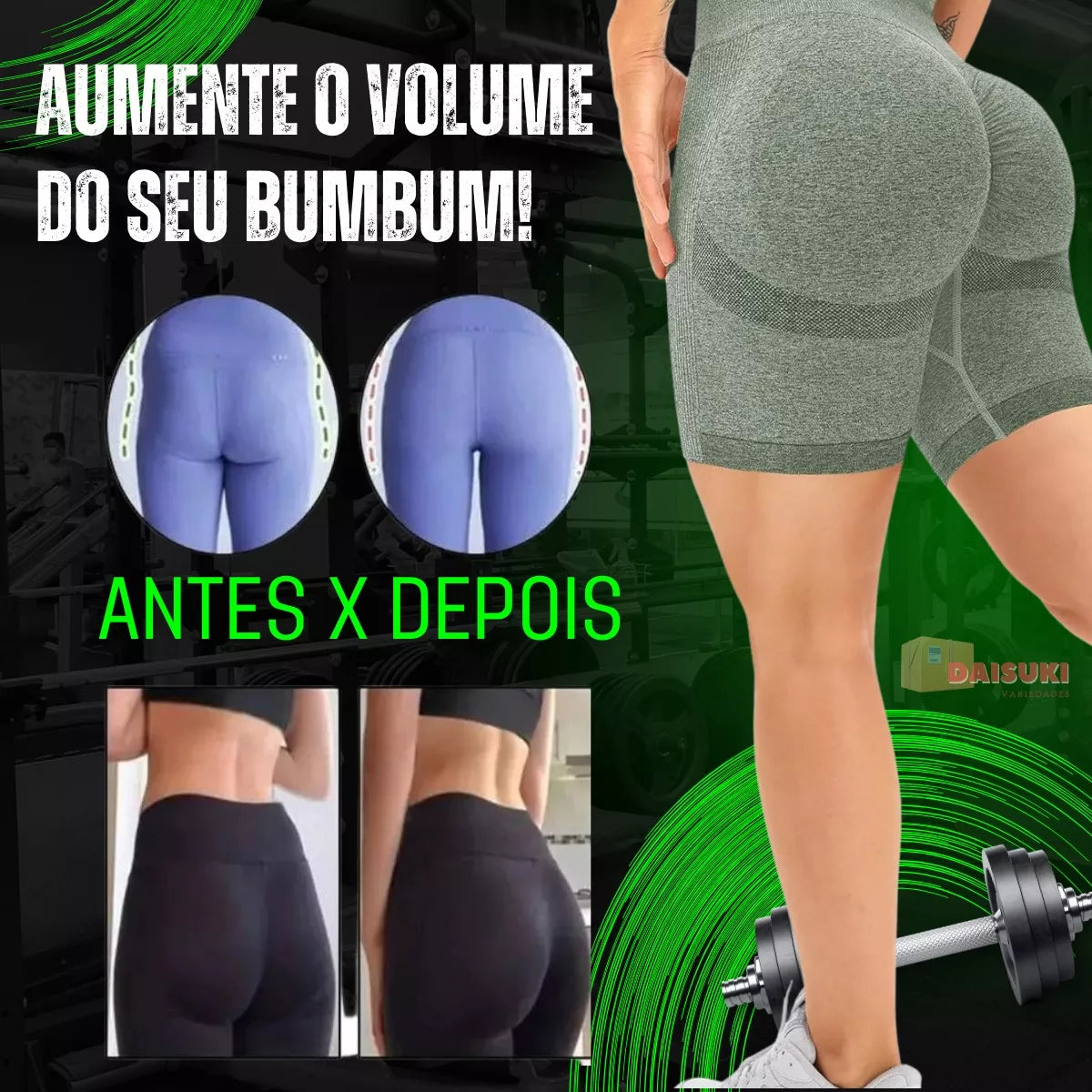 Short Feminino Empina Bumbum (PRETO)