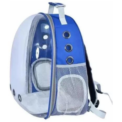 Mochila Pet Transp De Cães E Gatos Visão Panorâmica (AZUL)