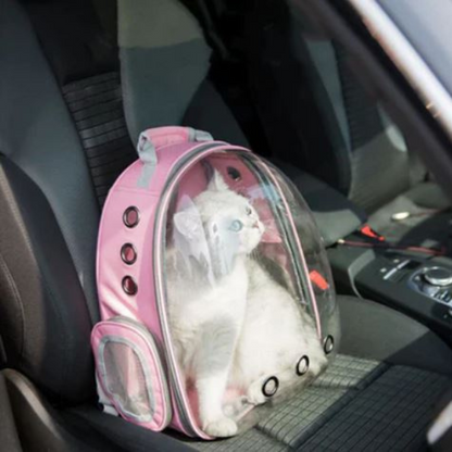 Mochila Pet Transp De Cães E Gatos Visão Panorâmica(ROSA)