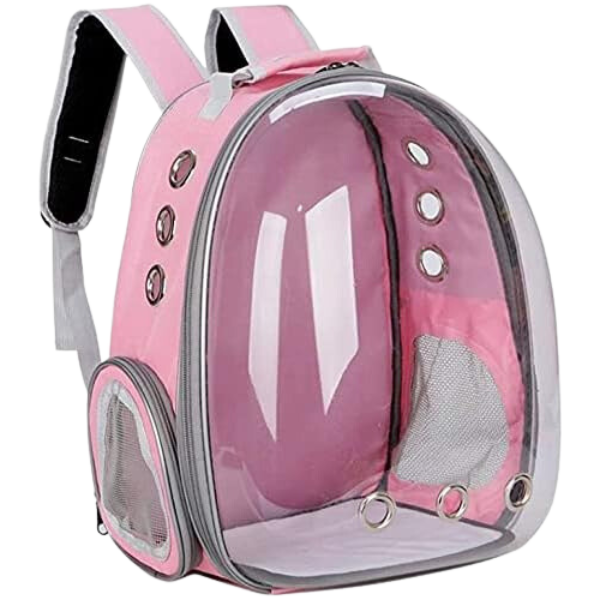 Mochila Pet Transp De Cães E Gatos Visão Panorâmica(ROSA)