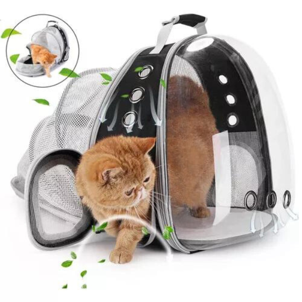 Mochila Pet Transp De Cães E Gatos Visão Panorâmica(PRETO)