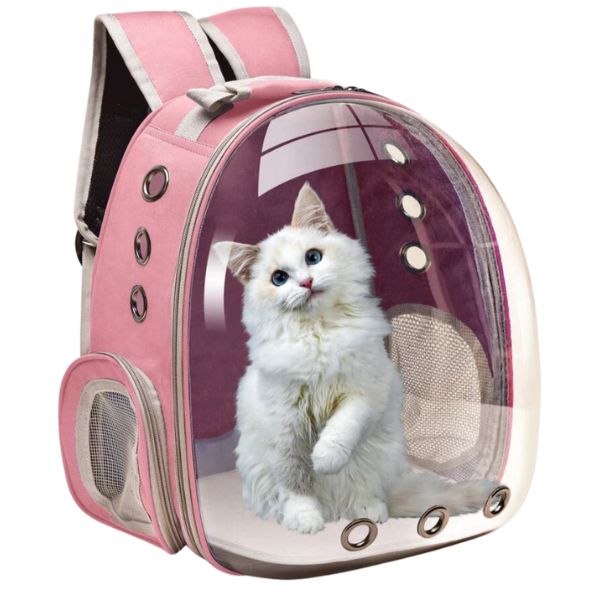 Mochila Pet Transp De Cães E Gatos Visão Panorâmica(ROSA)