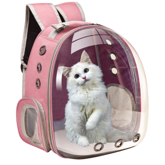 Mochila Pet Transp De Cães E Gatos Visão Panorâmica(ROSA)