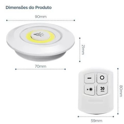 Kit 3 Lâmpadas TOP Luminária Led Controle Sem Fio