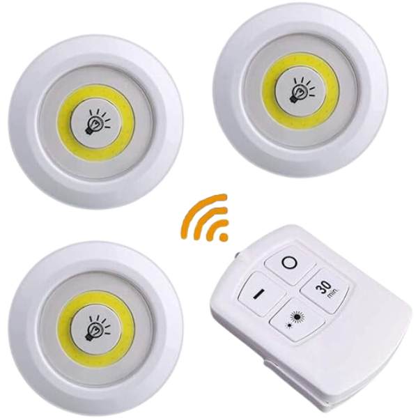 Kit 3 Lâmpadas TOP Luminária Led Controle Sem Fio